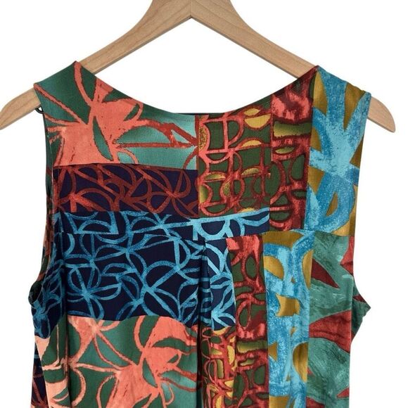 Jams World Jackie Dress Large Patina Mixed Media Shift Sleeveless #H - Picture 4 of 10